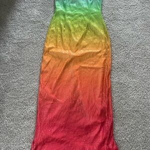 Vibrant Multicolor Gradient Dress